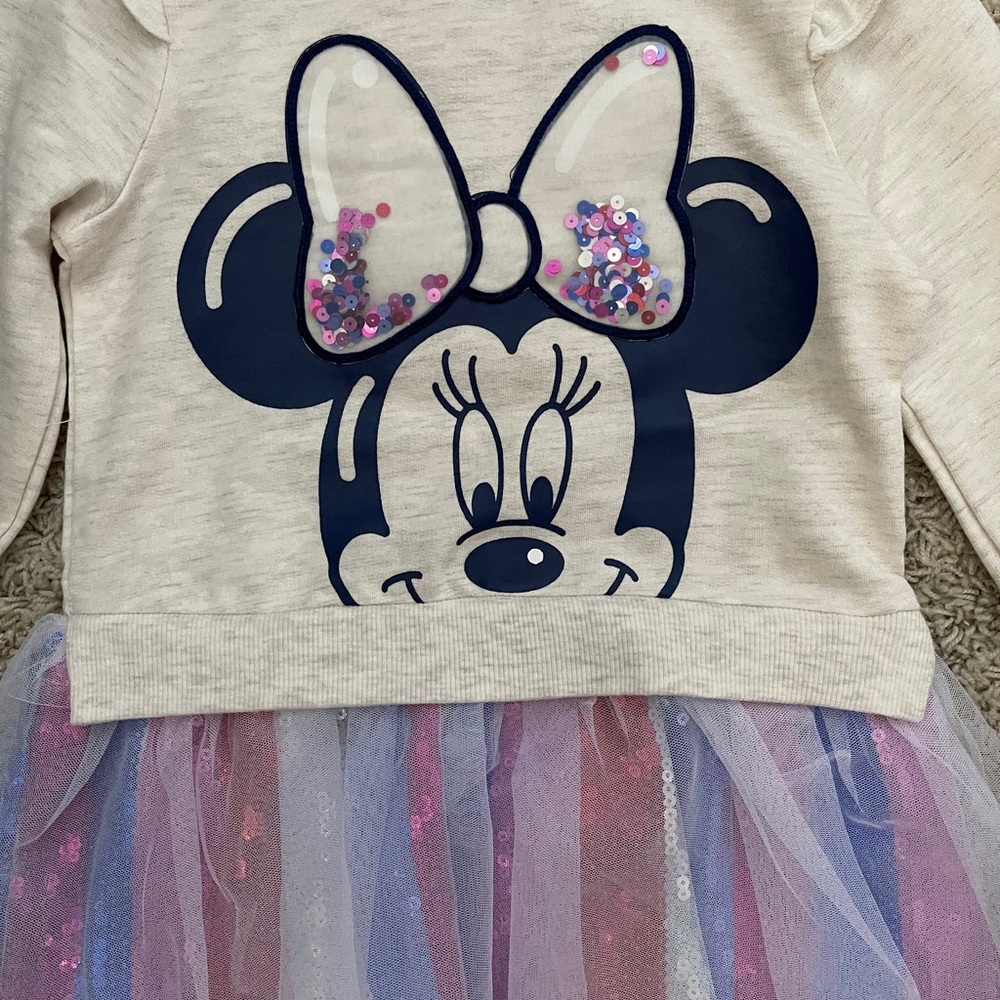 Minnie Mouse Pink Tutu Sweater Dress NWT - Picture 2 of 4